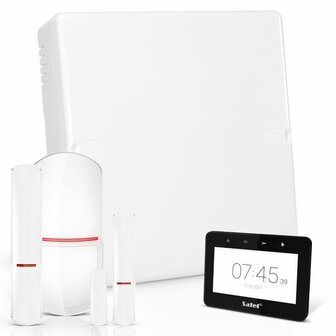 VERSA IP RF pack met zwart INT-TSG2 4.3&quot; touchscreen bediendeel, RF module, draadloze multifunctionele detector en PIR